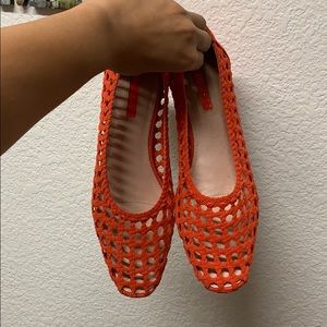orange top shop low heel vintage looking shoe